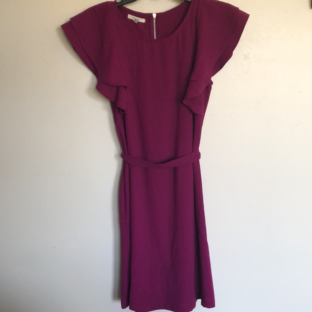 Women’s size S short sleeve purple dress with tie